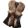 Gilet da Donna Autunno Inverno Monocolore Senza Maniche Elegante Confortevole Giacca in Pelle PU