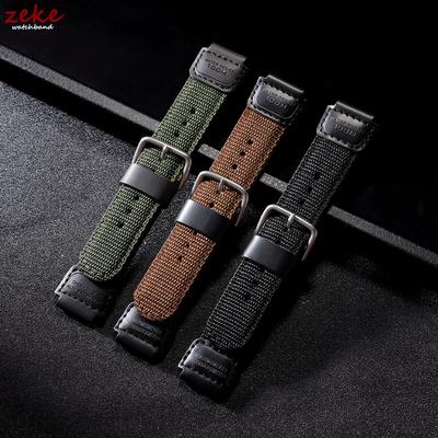 18mm Nylon Watch Strap Men Canvas Sports Black Green Bracelet for Casio W800H SGW400 F91W F84 F105/108/A158/168 AE1200/1300 Belt
