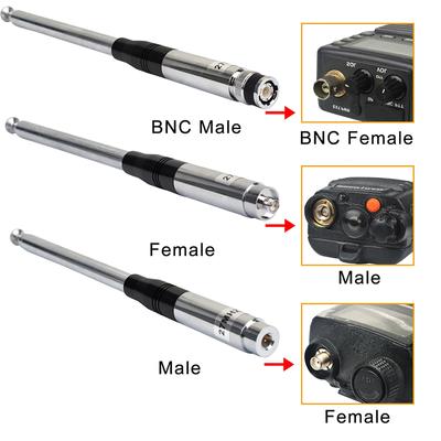 Rācija 27Mhz Cb Ievelkama Augsta Pastiprinājuma Pārnēsājama Radio Teleskopiskā Antena Sma-Female Sma-Male Bnc Savienotāji