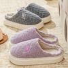 New Fleece Slippers, Women's Plush Home Anti-slip Thickened Warm Cotton Shoes