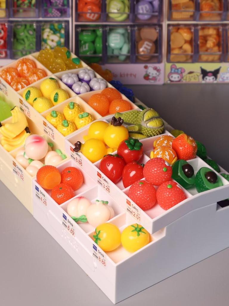 Xianci Kids' Pretend Play Mini Supermarket Vegetable & Fruit Rack Toy