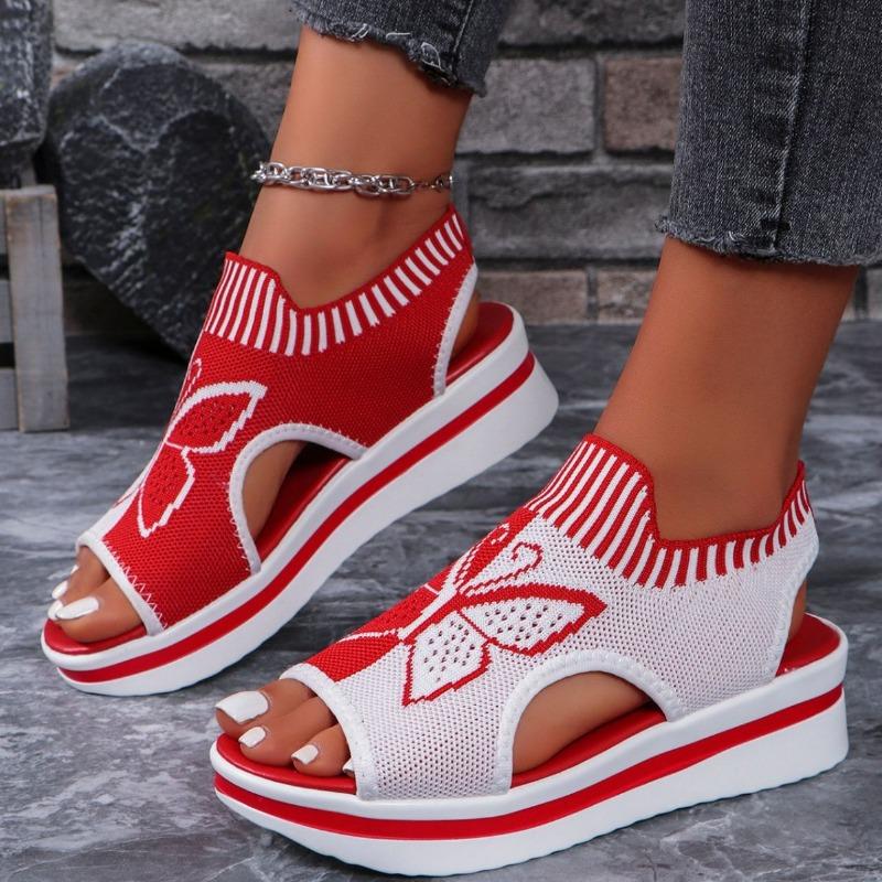 Cross-border Foreign Trade Large Size Summer New Leisure Flying Weaving Hollowed-out Fish Mouth Beach Women's Sports Sandals in Stock