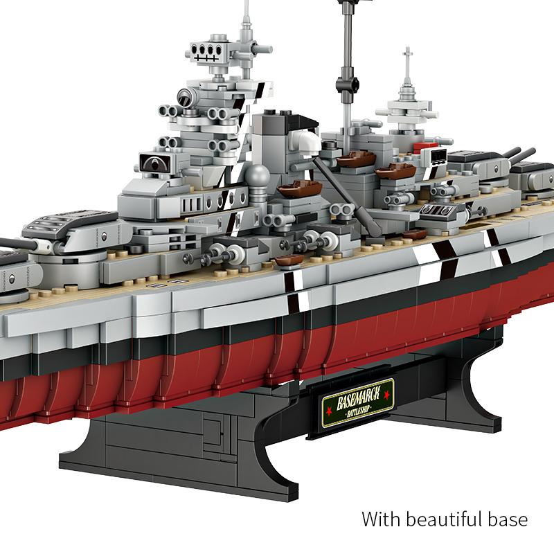2073PCS Bismarck Battleship Building Blocks Classic MOC Bricks Model Set Toys Collection Desktop Ornaments Children Adult Gifts