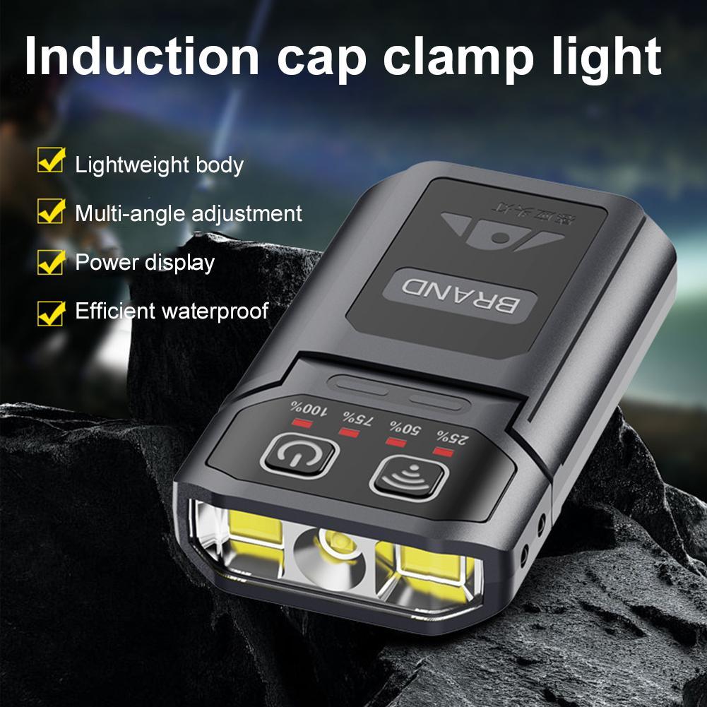 LED Headlamp Clip On Cap Hat Light Head Torch Fishing Camping Lamp USB Rechargeable Head Lamp Portable Lighting Headlight