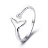 Mermaid Wave Rhinestone Fishtail Openable Ring