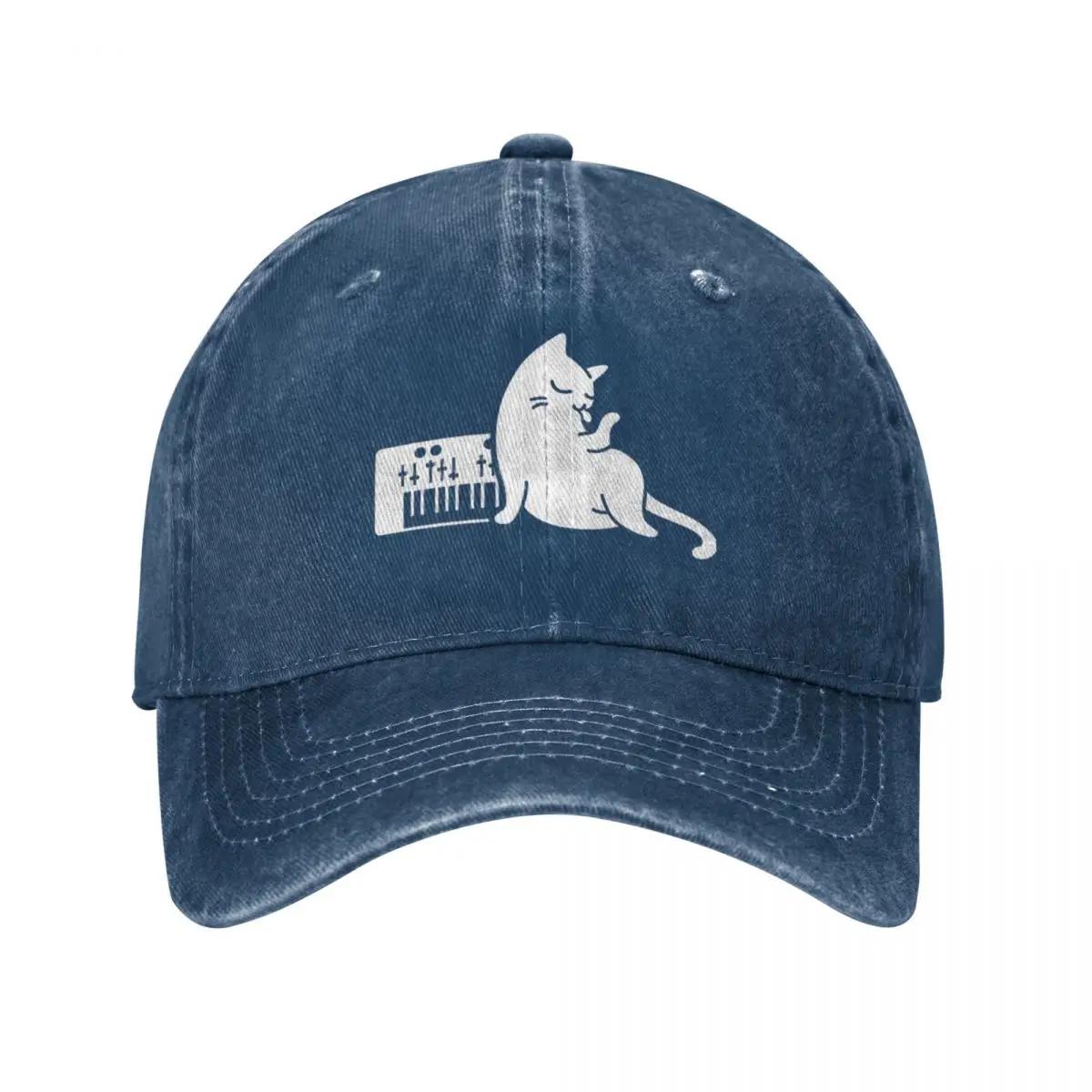 

Cut Animal Synthesizer Cat Personalized Retro Denim Washed Baseball Caps Unisex Cowboy Golf Hat Camping Peaked Cap One Size