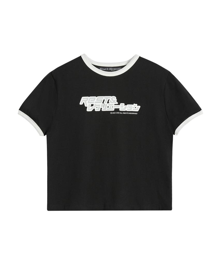 REST&RECREATION Anime Logo Ringer T-Shirt - Black