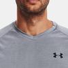 Under Armour Solid Color Brand Logo Crew Neck Short Sleeve T-Shirt Men Tops Gray 1328190-035