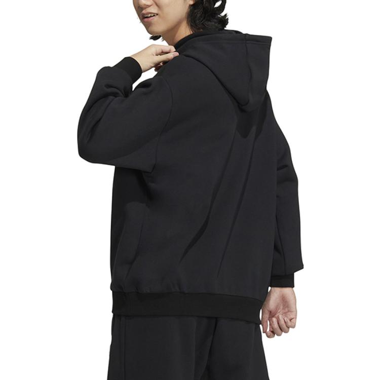 Adidas Neo Solid Color Logo Hoodie Long Sleeve Sweatshirt Unisex Tops Black HN8747