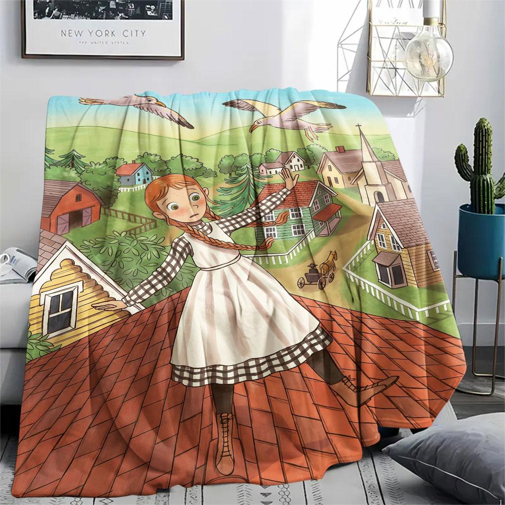 Anne Printed Flannel Blanket, soft throw for bedroom sofa, washable, Christmas present, great gift.