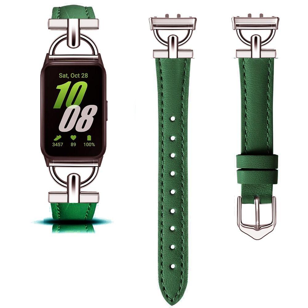 

Для Samsung Galaxy Fit 3 Металевий+Шкіряний Ремінець для Samsung fit 3 Аксесуари для Смарт-годинника Браслет для Galaxy Fit 3 Ремінець зелений