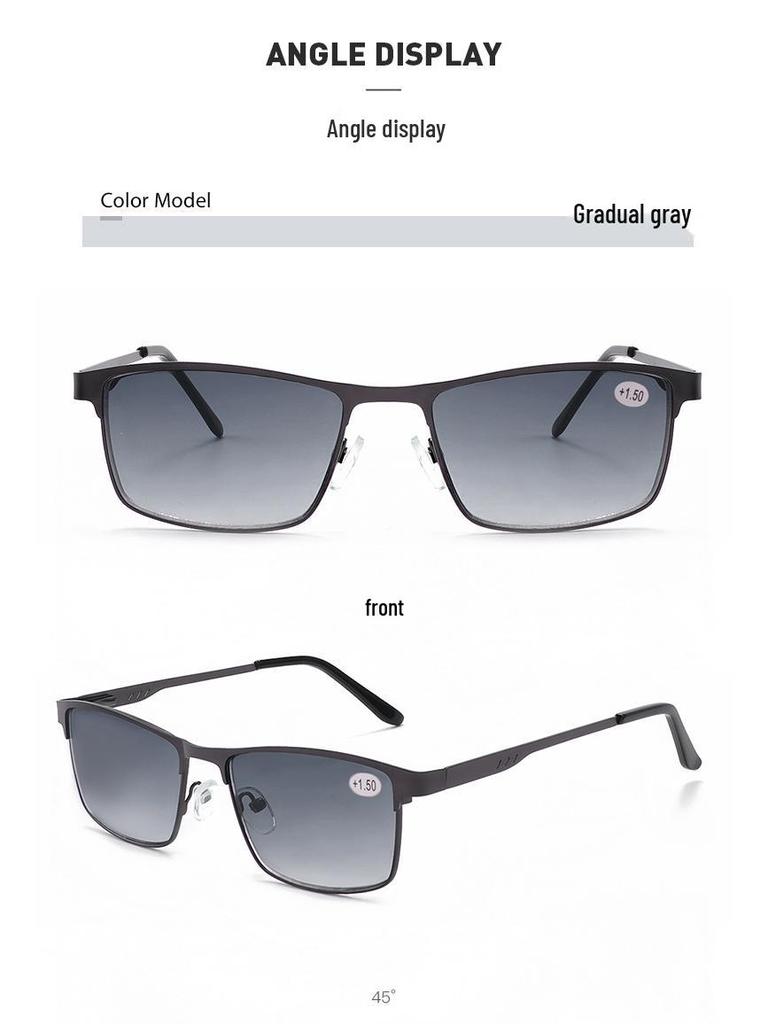 Men's Progressive Multifocal Reading Glasses: Dual-Use for Distance & Near, Anti-UV & Blue Light Protection