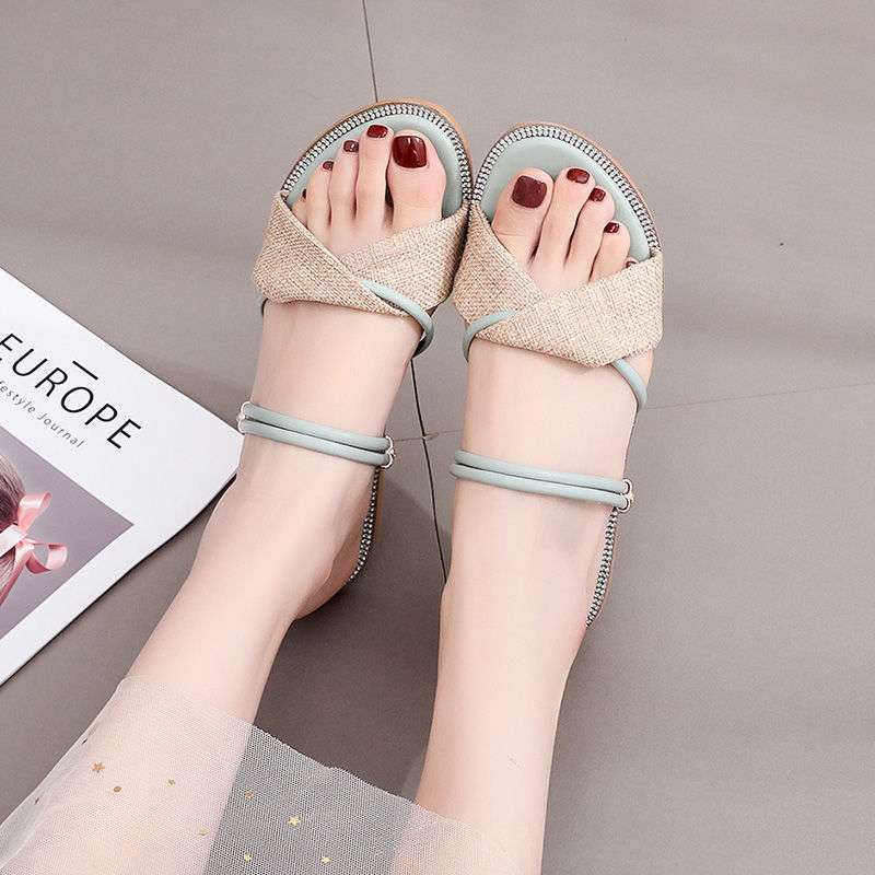 Summer Sandals Women 2025 New Wear Flat Bottom Soft Bottom Fashion Fairy Style Versatile One Shoe Two Wear Female Cool Slippers