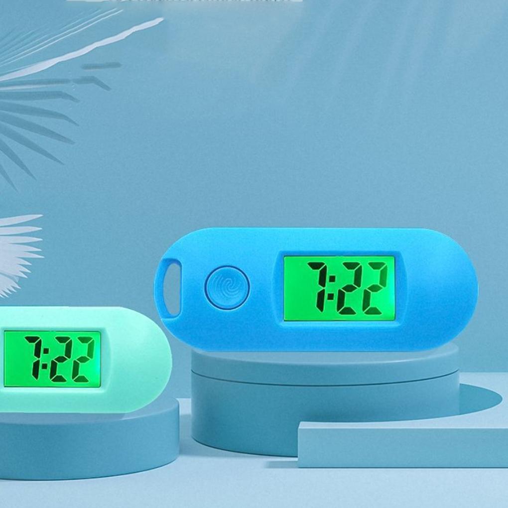 Multifunctional Keychain Watch Wide Application And Compact Hanging Hole ABS Digital Electronic Pocket Watch, White