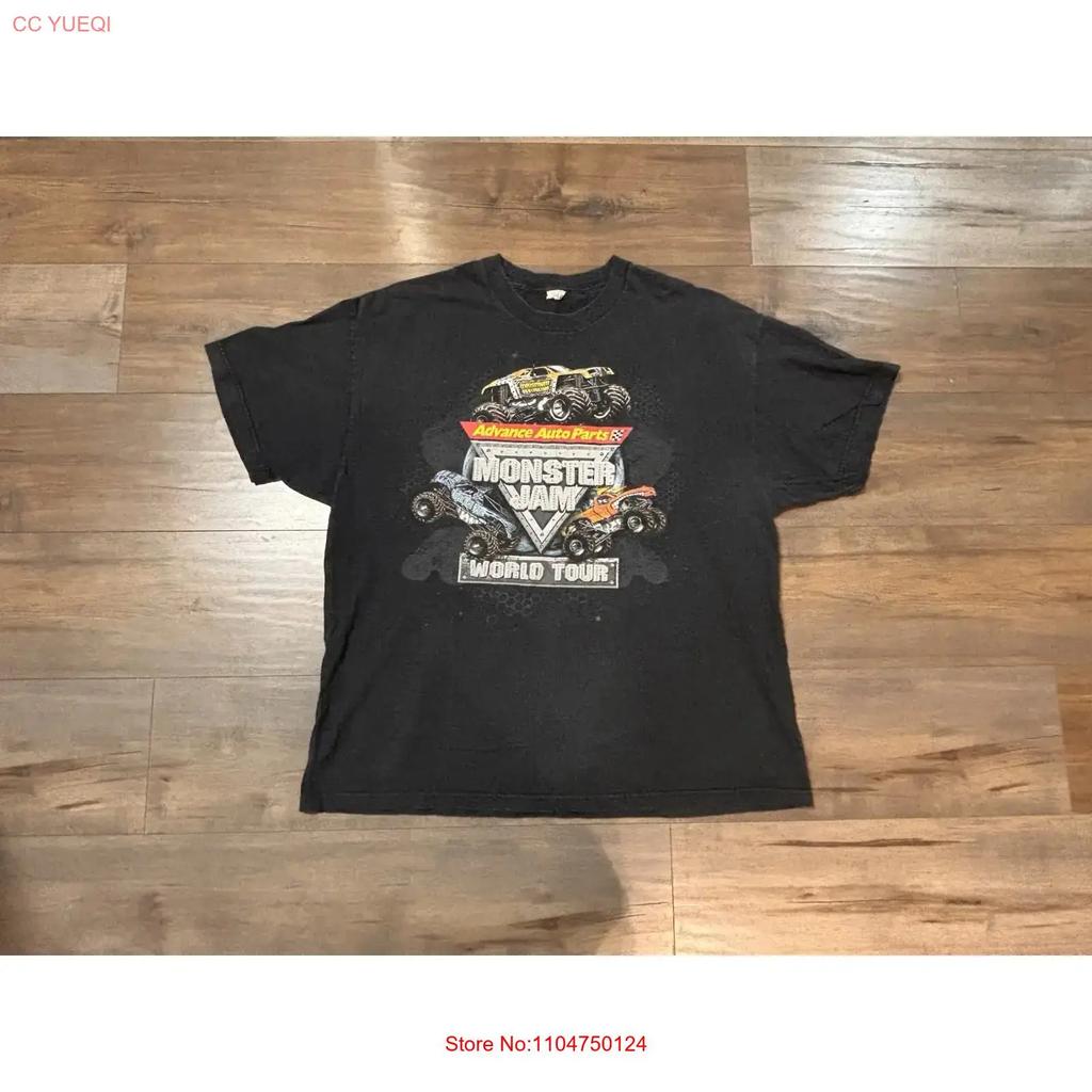 2010 Monster Jam World Tour Men's XXLarge Trucks T Shirt Vintage Washed Unisex Homme Fashion Designer Clothes Streetwear
