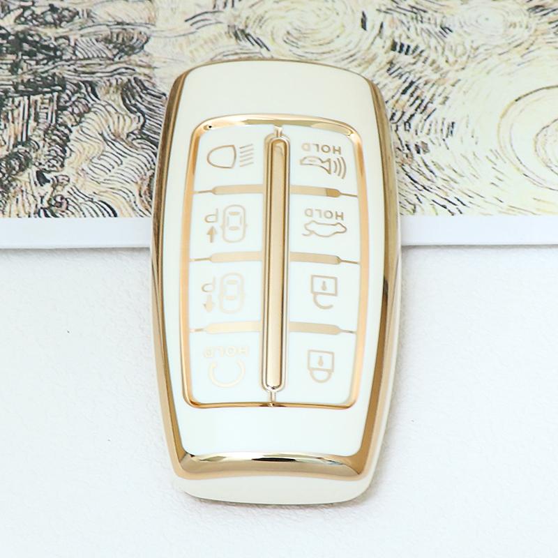 

TPU 8 Кнопок Чехол-Кейс для Ключа Автомобиля Для Hyundai Genesis G80 GV70 GV80 2019 2020 2021 2022 Держатель Пульта Дистанционного Управления Автоаксессуары