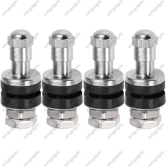 Pack of 4 Metal/Chrome Tire Valve Stems High Pressure Bolt In Valve Stem Flush Mount 502 Fits 0.453’’