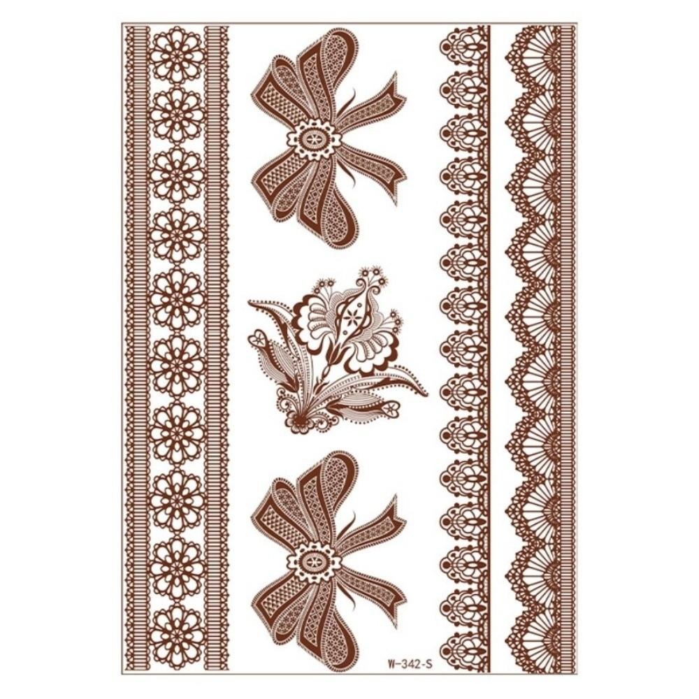 Lace Fake Tattoo Henna Tattoo Stickers Legs Arm Red Henna Tattoo Decals Temporary Tattoo  Girls