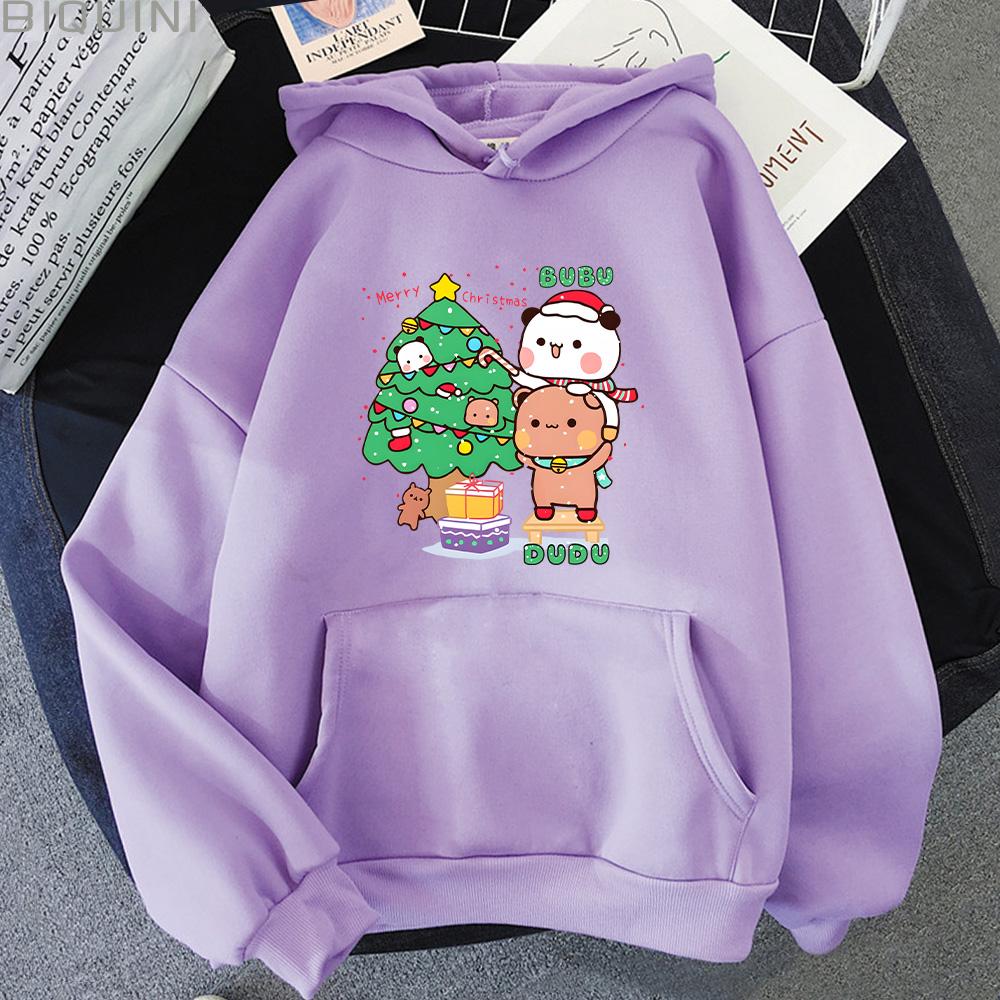 Harajuku Bubu Dudu Cute Cartoon Printed Hoodie Couple Women Men Sweatshirt Hip Hop Long Sleeves Fleece Loose Hooded Streetwear