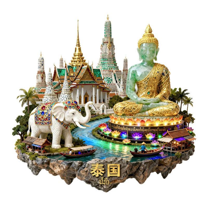 Thailand Fridge Magnets Metal Material Krung Thep Maha Nakhon Souvenirs Bangkok Fridge Stickers Birthday Gifts Home Decor