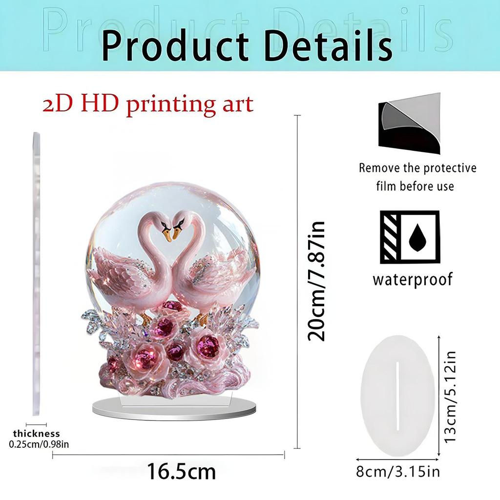 Colorful Rabbit 2D Acrylic Ornament for Easter and Valentine's Day Decor