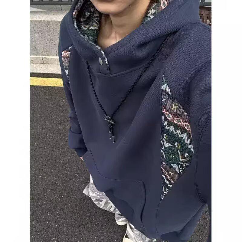2025 Men's Plus Velvet Heavyweight Hoodie - Trendy American Lazy Style, Loose Fit, Perfect for Couples in Spring & Autumn.