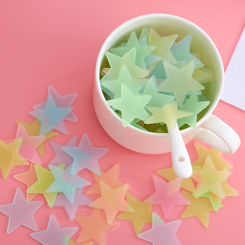 Luminous 3D Star Wall Stickers - Fluorescent Decor for Children's Bedroom or Girls' Room