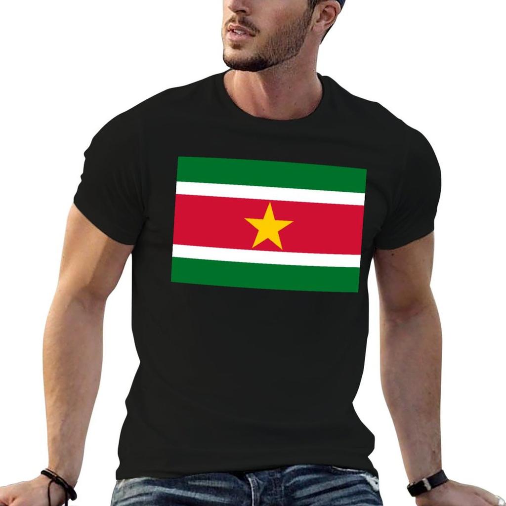 Suriname Flag Designs Created From The Suriname Flag Tshirt Casual Loose Fit Short Sleeve Tshirt