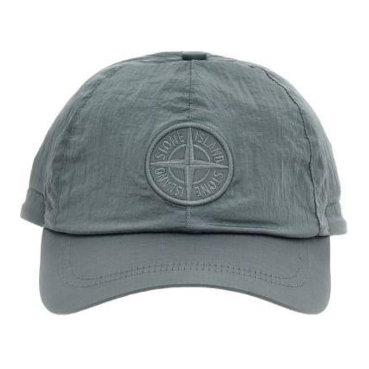 

Stone Island Wrinkled Design Nylon Cap Men Hats Gray 811599576-V0066 M