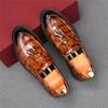 Fashion Fashion New Men's Slip On Loafers Pointed Alligator Pattern Leather Dress Shoes Male Designer Homecoming Wedding Footwear