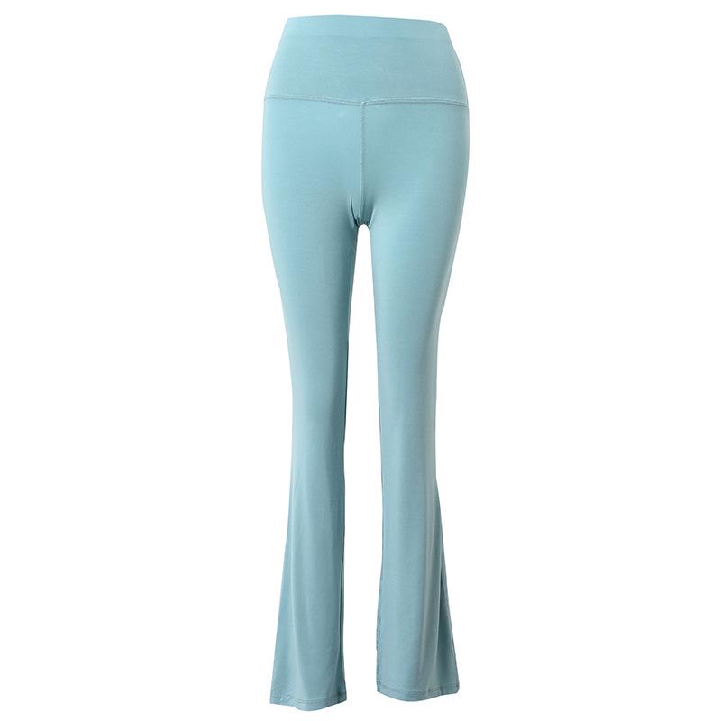 

Женские танцевальные брюки модал с высокой талией - Облегающие, Прямые, Микроклеш для йоги и фитнеса M (90-105 lbs) светло-синий