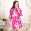 Peacock & Peony Silk Satin Kimono-Style Short Cardigan for Women