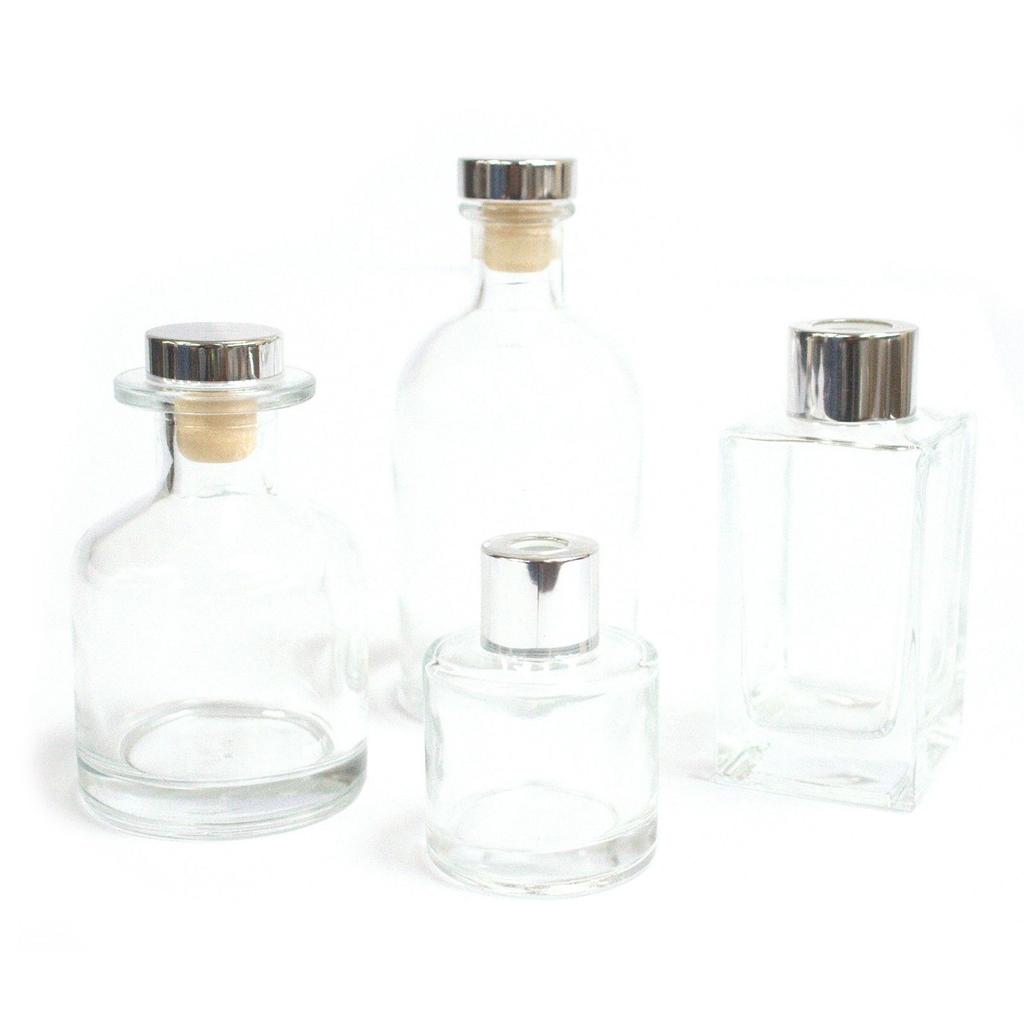 6x 250 ml Round Antique Reed Diffuser Bottle – Clear