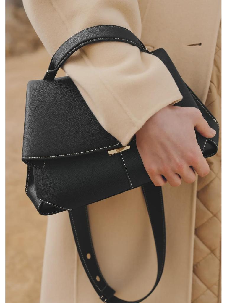 Mokki French Niche Retro Genuine Leather One-Shoulder Crossbody Bag