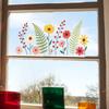 Static Cling Glass Window Stickers Colorful Small Flowers Leaves for Cabinet Shop Window Home Decor