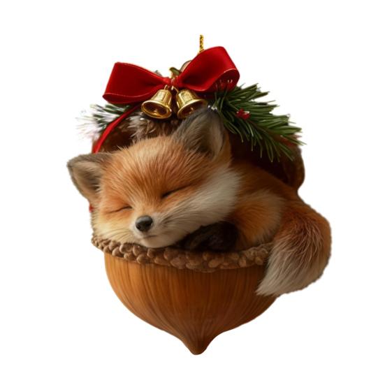 2D Στολίδια Ζωάκια Δάσους Βελανίδι Άνετα Στολίδια Ζωάκια Κουκουνάρι Χριστουγέννων Δασικό Πλάσμα Ακρυλική Κρεμαστή Διακόσμηση για Διακόσμηση Σπιτιού Πάρτι