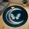 1pc Moon Butterfly Round Chair Mat Office Area Rug - Non-Slip, Floor Mat for Office, Bedroom, and Indoor Decor P127006