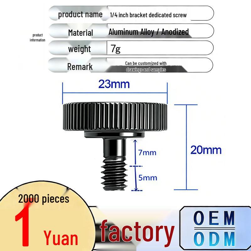 M4 Aluminum Alloy Hand-Tighten Camera Bracket Screw (L-Bracket Compatible)