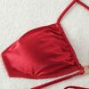 European & American Solid Color Backless Halter Bikini: Sexy Split, High-End Beach Style
