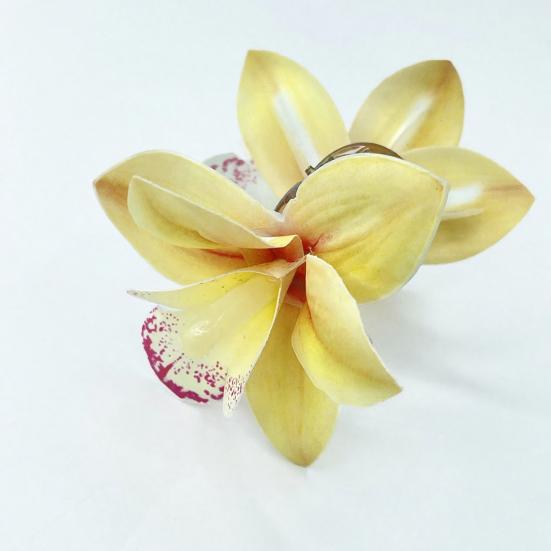 Hairpin Soft Fabric Flower Hairpin Realistic Orchid Design Lightweight Decorative Hair Clip