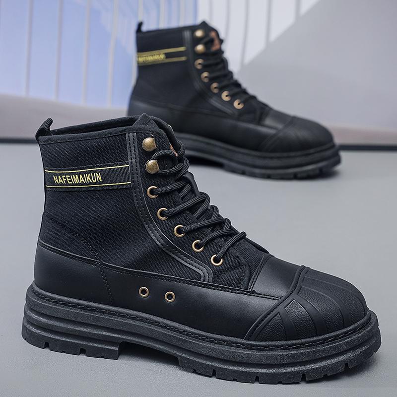 Neue Herren High-Top Casual Sportschuhe, High-Top atmungsaktive und rutschfeste Übergrößen-Stiefeletten, Motorradstiefel für Herren