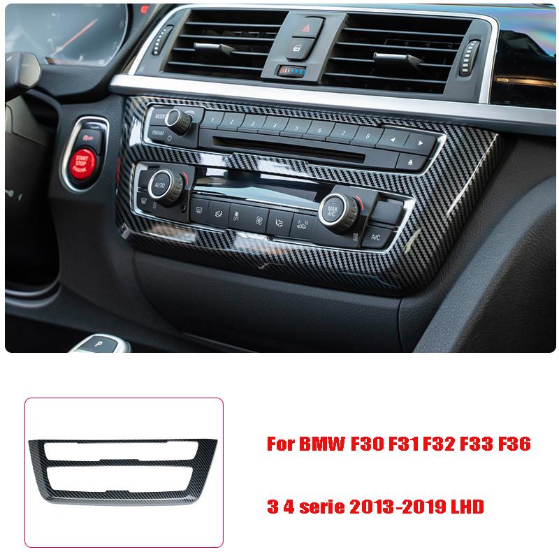 Carbon Fiber Pattern Car Stickers Gear Shift Panel Cover Interior Trim For BMW F30 F31 F32 F36 3 4 Series 2013-2019 LHD