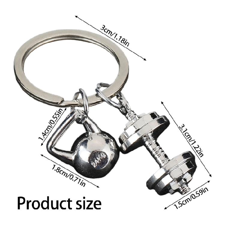 Versatile Mini Dumbbell Keyring For Keys Bags Decors Zinc Alloy Fitness Accessory Gift For Gym Goers