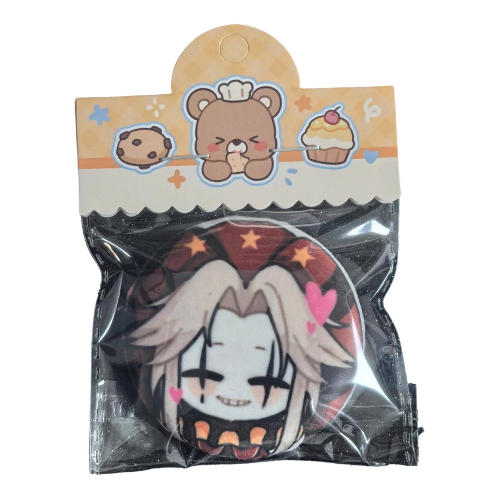

Plush Jester Character Badge Soft Stuffed Harlequin Pin Accessory for Collectors and Display Suitable for Various Uses One Size