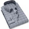 Thin Long Sleeve Printed Shirt Men's Korean Slim Fit Plaid Shirt Casual Business Dress Shirts Fashion Striped Streetwear Tops