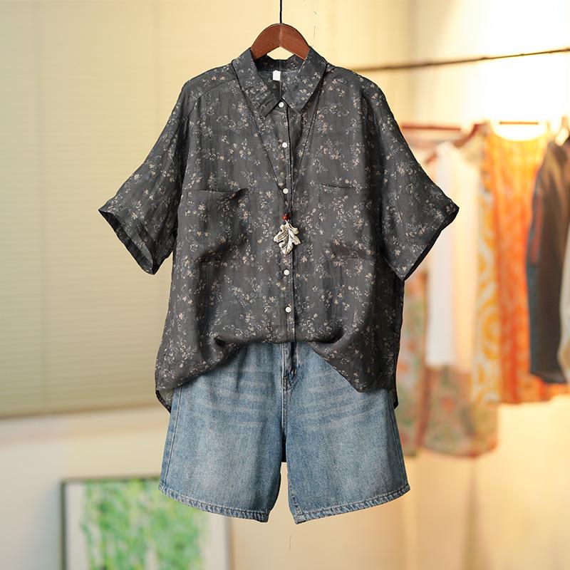 Chic Summer 2026 Floral Print Women s Top Large