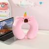 Cute Capybara U-Shaped Neck Pillow Suitable For Travel; Provides Dual Support For The Head Neck Chin In Any Sleeping Position