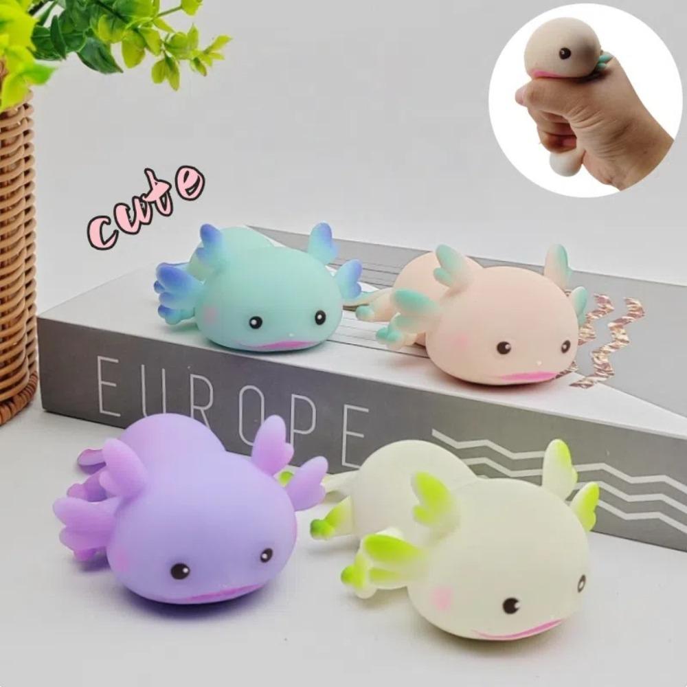 Stress Relief Cartoon Fish Squishy Toy Cute Axolotl Slow Rebound Toys Squeeze Toys  For Adult Kids