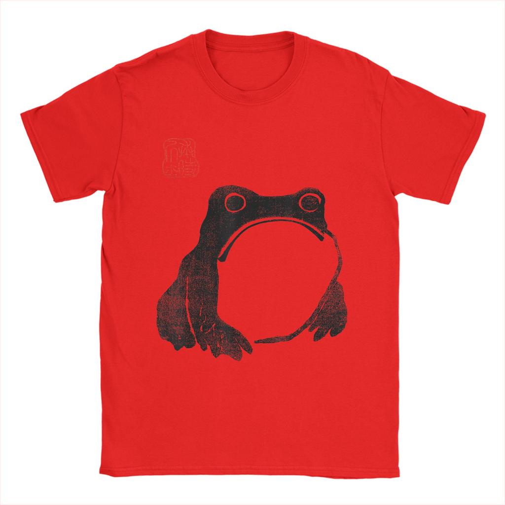 Japanese Grumpy Frog Toad Unimpressed Animal Funny Chubby TShirts 100 Cotton Tee Shirt for Unisexs Y2K Short Sleeve Clothing