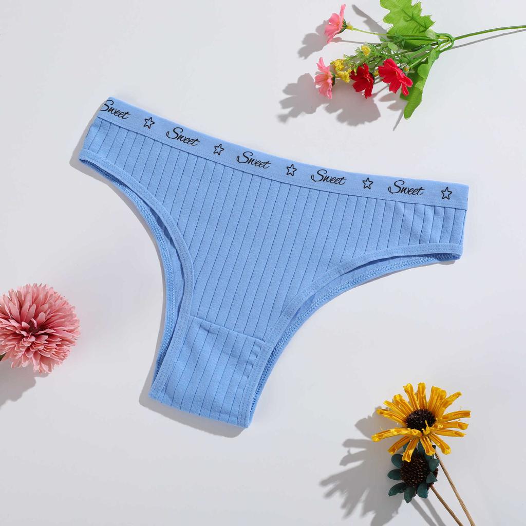 Female Spring and Autumn New Cotton Pure Color Abdominal Breathable Briefs